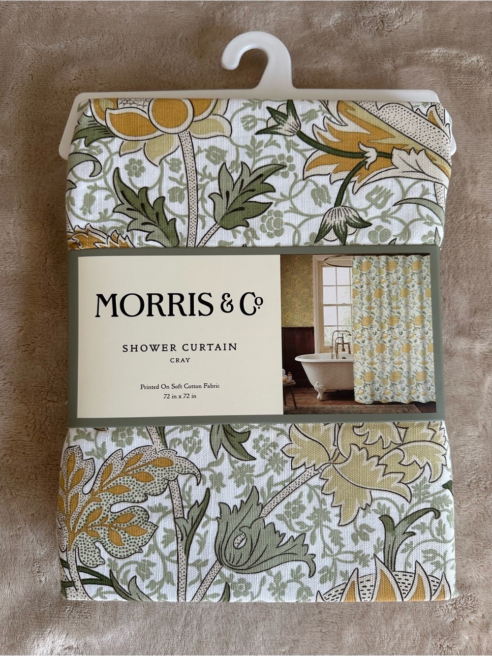 Morris & Co. William Morris Green Floral Shower Curtain